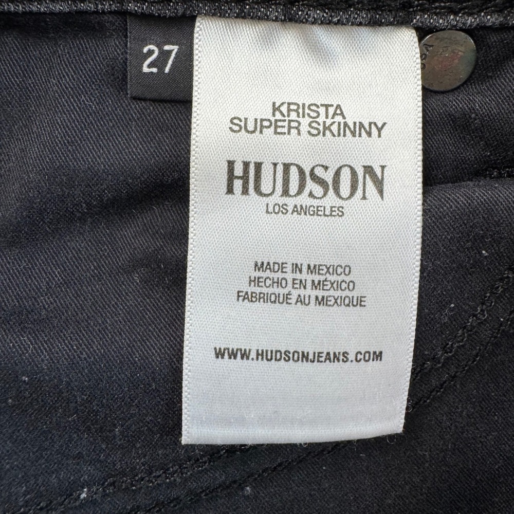 Hudson Krista Super Skinny Gray Wash Frayed Hem Jeans Size 27 #26 - Picture 9 of 10